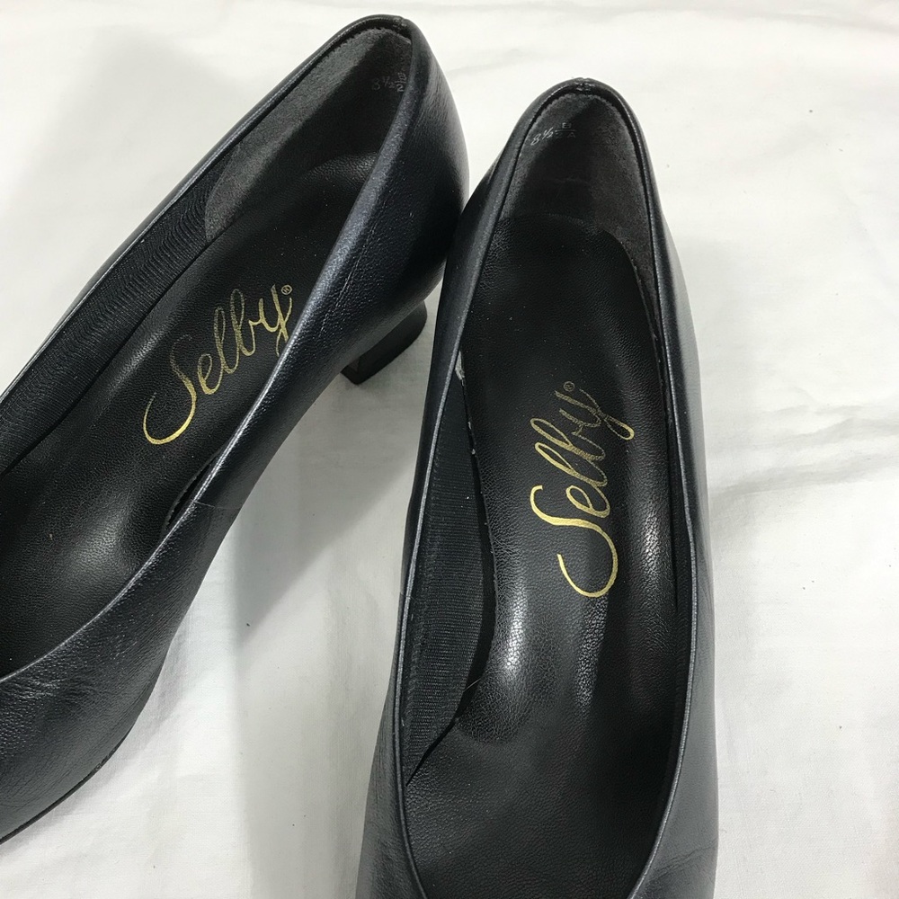 Selby Vintage Women’s Black Low Heel Comfort Pumps 8.5 - Picture 2 of 7